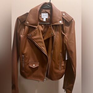 Nine West Faux Brown Leather Jacket